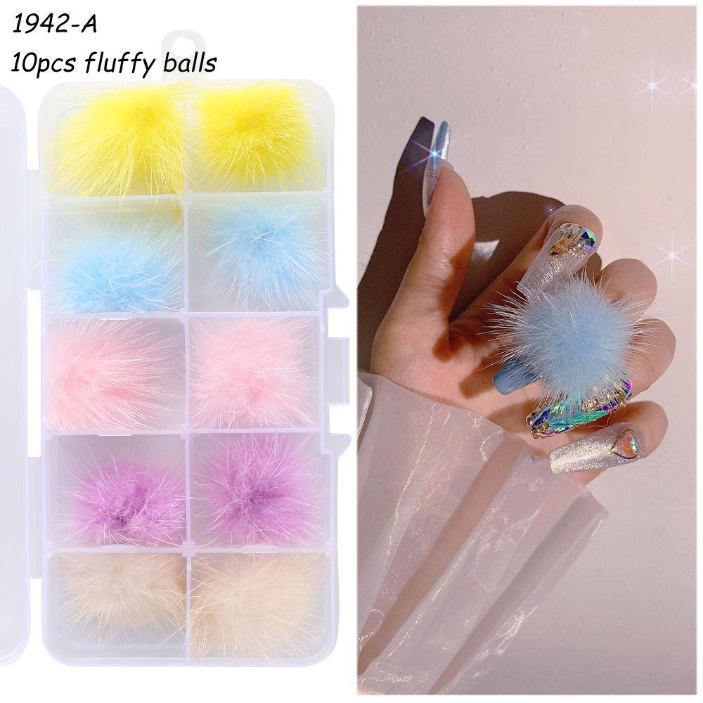 Set 10 Quả Bóng Nam Châm Trang Trí Móng Tay Dễ Thương