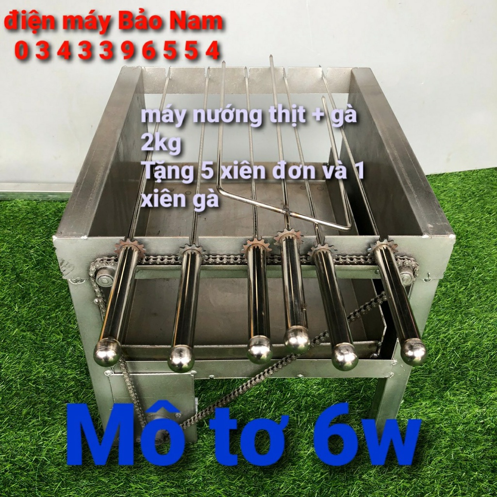 Máy nướng thịt chả lò quay gà vịt mini bếp nướng than hoa mô tơ tự động chuẩn