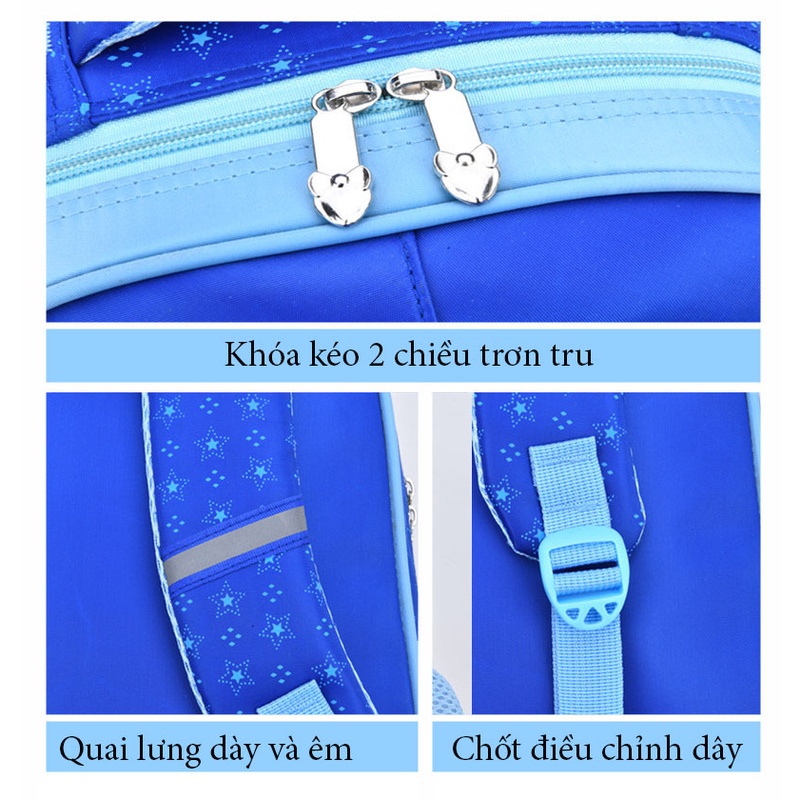 Balo tiểu học cho bé gái trai hình công chúa, người nhện, cặp sách học sinh dễ thương