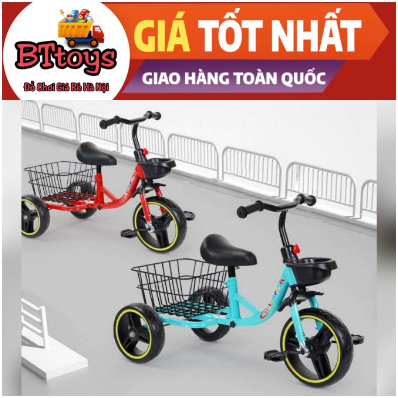 Xe đạp 3 bánh, xe đạp trẻ em có giỏ sắt lớn đằng sau