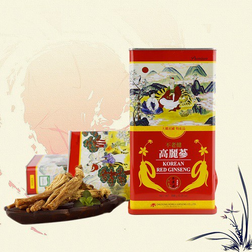 Hồng Sâm Củ Khô 37.5G Hộp Sắt Daedong Hàn Quốc