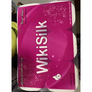 Lốc 6 cuộn giấy vệ sinh 3 lớp cao cấp Wikisilk không lõi
