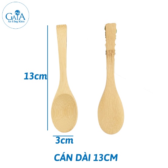 Muỗng gỗ/ Thìa gỗ bằng tre xúc gia vị, múc bột, uống trà cafe dài 13cm chống mốc