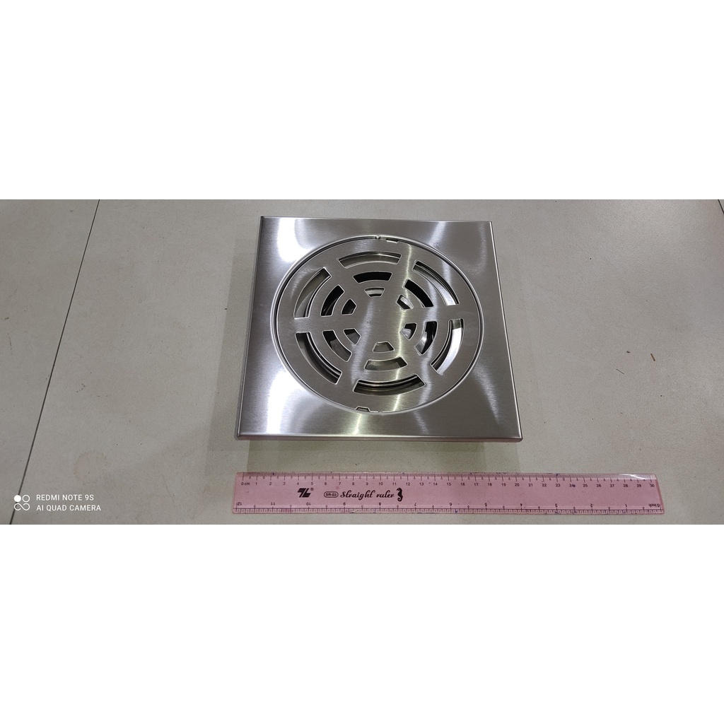 Ga thoát sàn , phễu thoát nước inox cỡ to dài 20 cm x rộng 20 cm phi ống 125,140,160 .