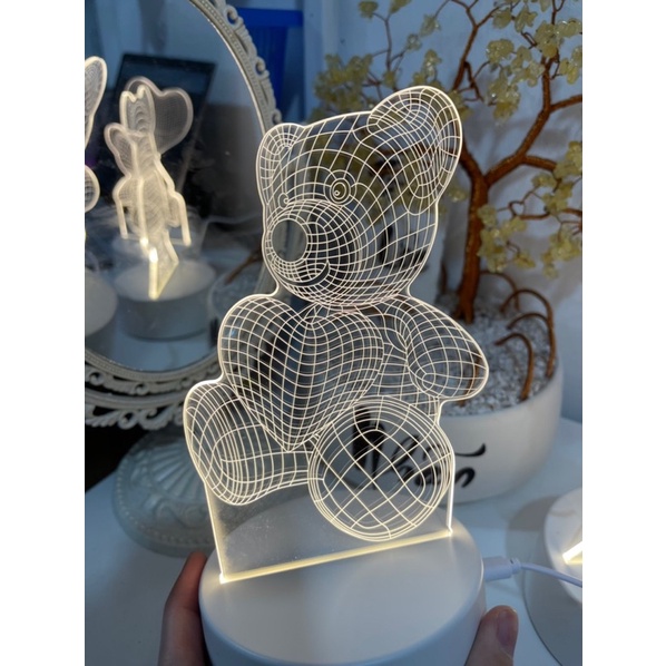 Đèn led 3D hình gấu chụp ảnh trang trí nail