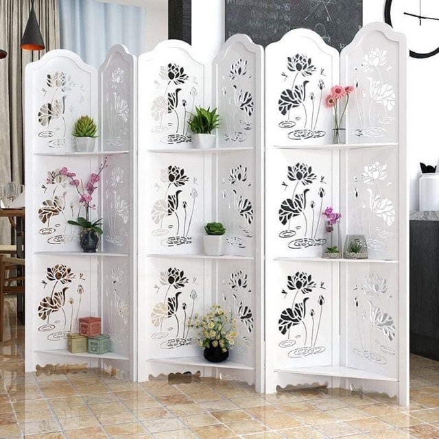 Bình phong hoa sen to dưới nước có kệ loại 6 cánh - ig478