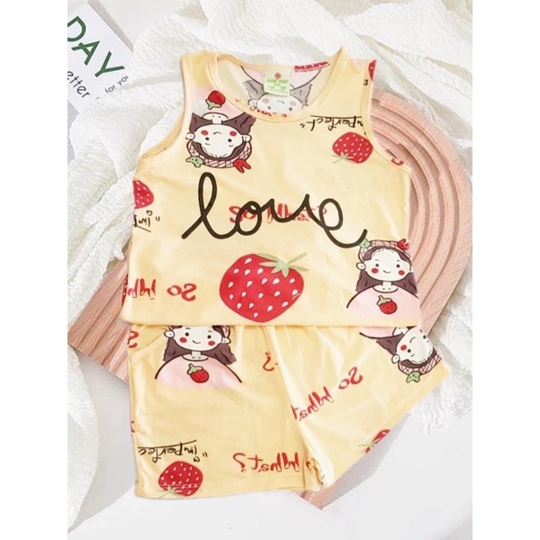 Bộ sát nách bé gái size đại