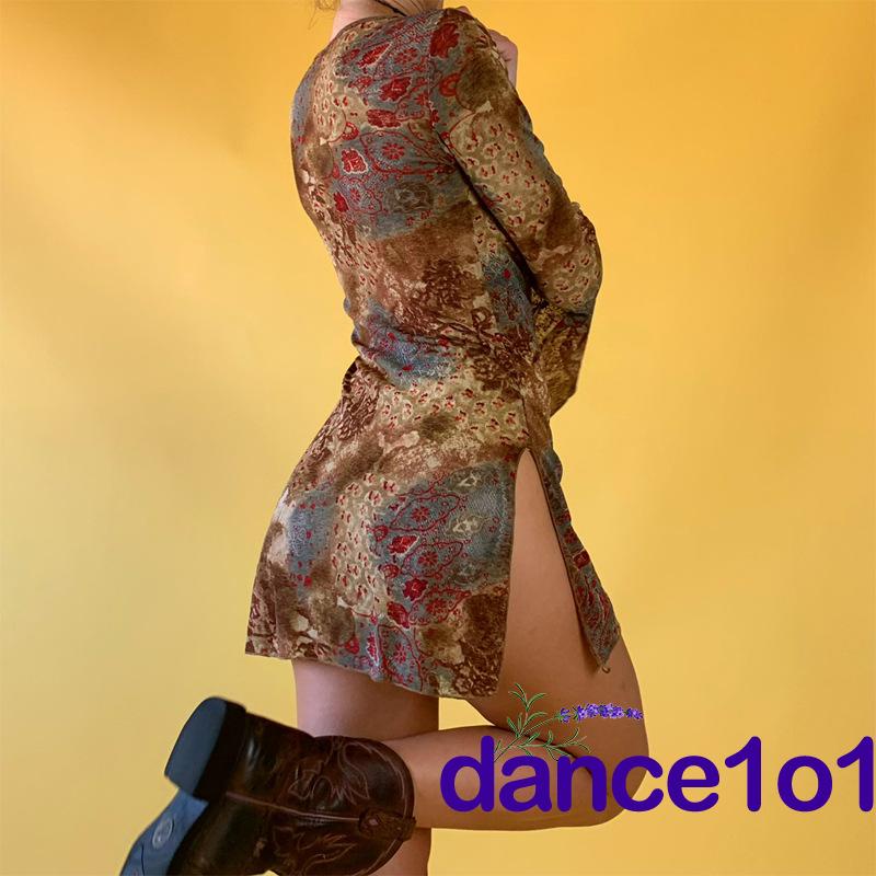 Đầm tay loe cổ chữ V phong cách vintage dành cho nữ