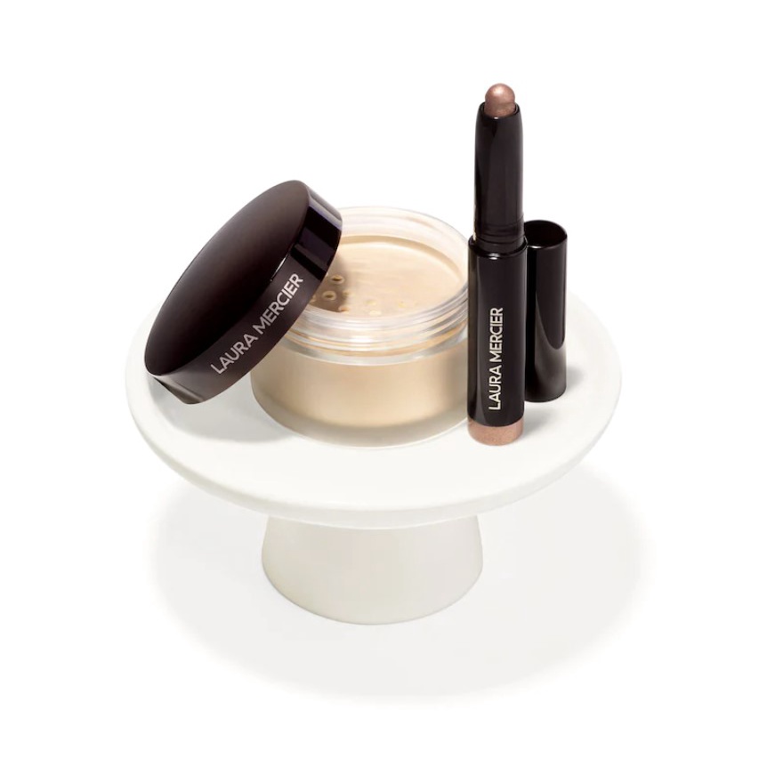 NHẬP MỸ -  PHẤN PHỦ LAURA MERCIER MINI SIZE TẶNG MÀU MẮT