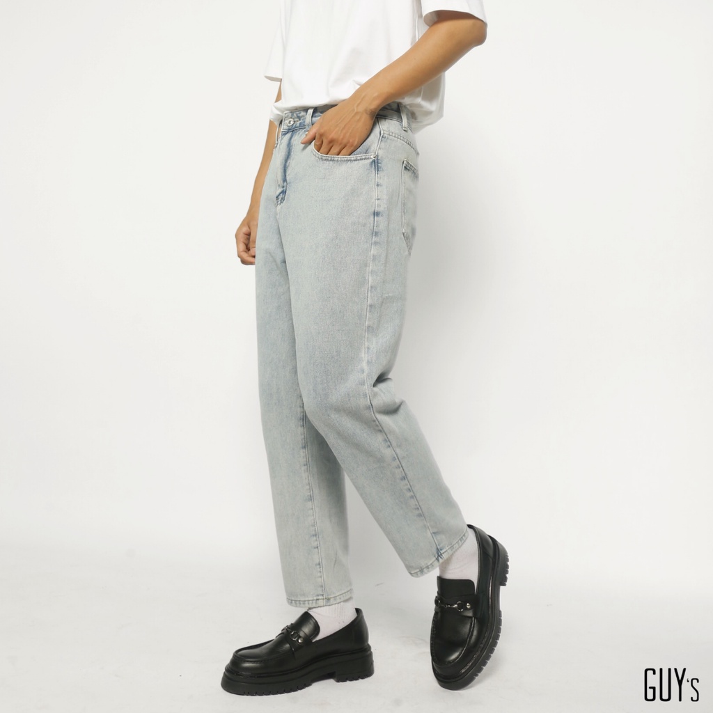 Quần Jeans trơn KK05 GUY's Closet kiểu basic ống suông