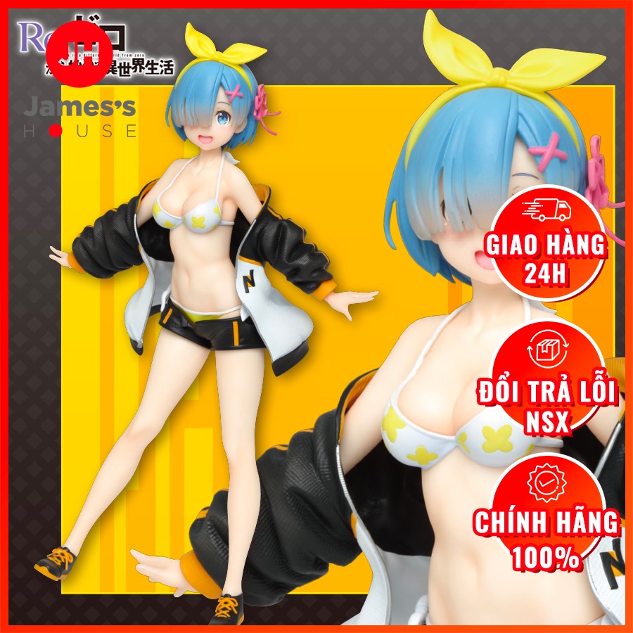 Mô Hình Figure Nhân Vật Anime Re:Zero - Rem - Precious Figure - Jumper Swimsuit ver., Taito, chính hãng Nhật Bản