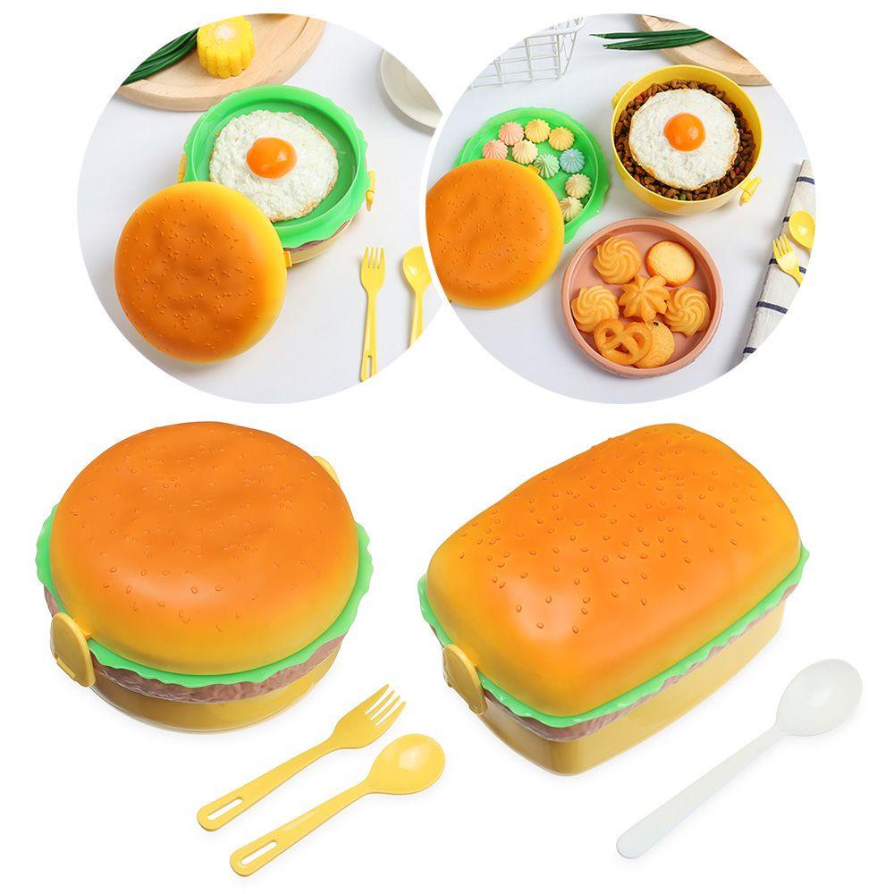 Hộp Đựng Cơm Trưa Thiết Kế Hình Bánh Burger Dễ Thương Tiện Dụng Cho Bé