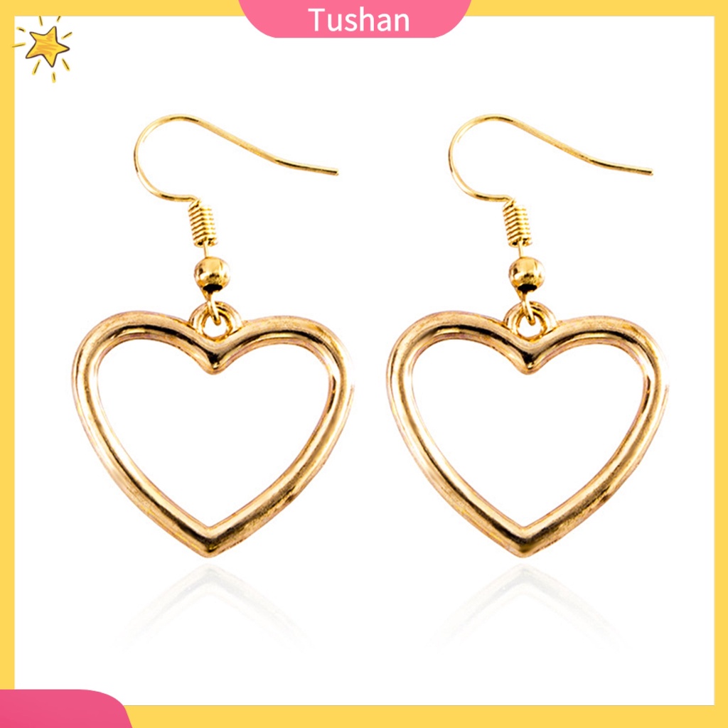 Hoa tai dáng dài hình trái tim xinh xắn cho nữ