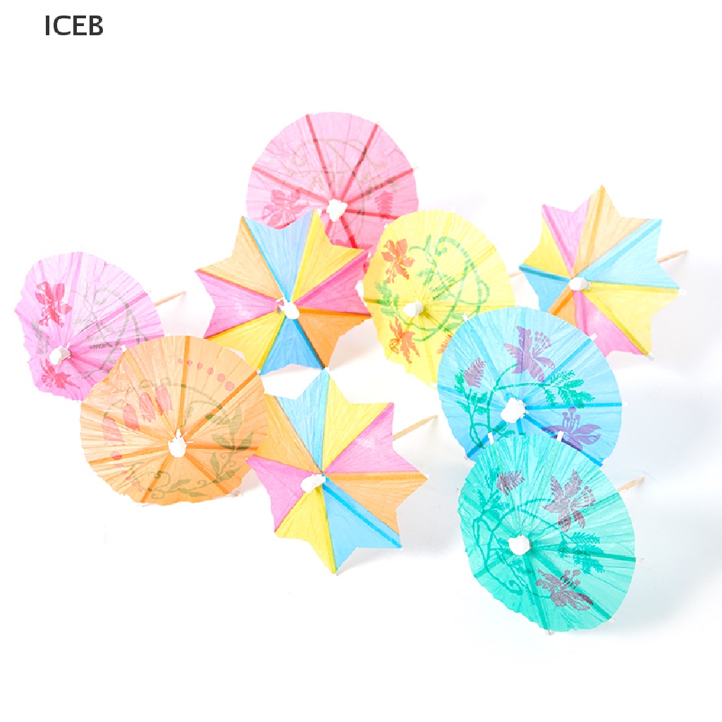 Ic 20-50 Chiếc Ô Giấy Nhiều Màu Cocktail Đồ Uống Mini Phụ Kiện Tiệc Tùng my