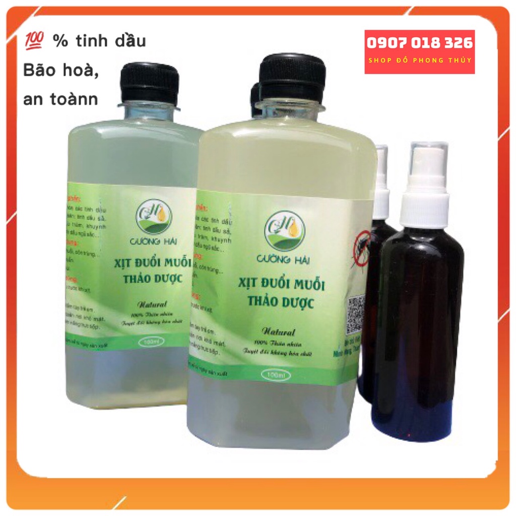Xịt đuổi muỗi Thảo Dược cho bé chai 500ml- bão hoà các loại tinh dầu tràm, sả, khuynh diệp, ngũ sắc