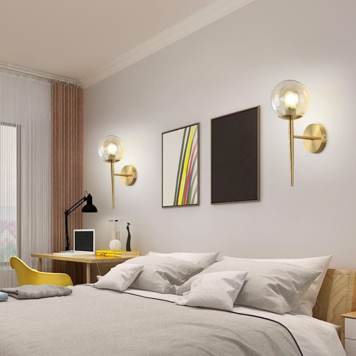 Đèn gắn tường trang trí phòng khách,phòng ngủ Mã HG9851  2 màu vàng, đen