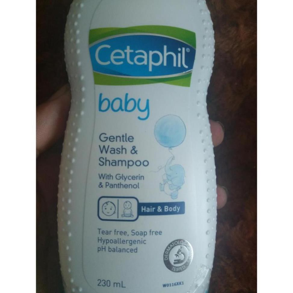 SỮA TẮM GỘI TOÀN THÂN CHO BÉ Cetaphil Baby Gentle Wash and Shampoo 230ml xách tay ÚC