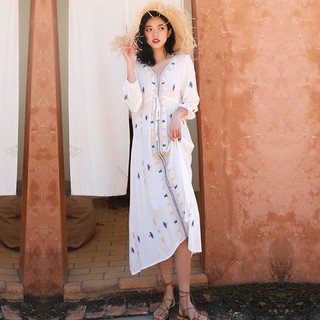 Váy boho đi biển dáng dài