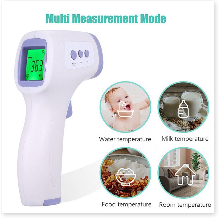 Nhiệt kế hồng ngoại, máy đo nhiệt độ điện tử đo trán bấm bên hông