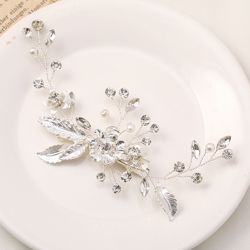 Cài Tóc Hình Hoa Đính Đá Thời Trang Cho Cô Dâu