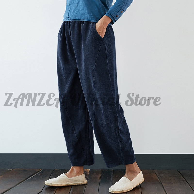 Quần Dài ZANZEA Dáng Rộng Phối Túi Thiết Kế Đơn Giản Phong Cách Vintage