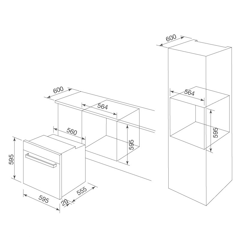 [Mã ELHADEV giảm 4% đơn 300K] [FREESHIP HCM] Lò Nướng Điện Âm Tủ Malloca MOV-659 PGR - 9 Chức Năng - Dung Tích 65L