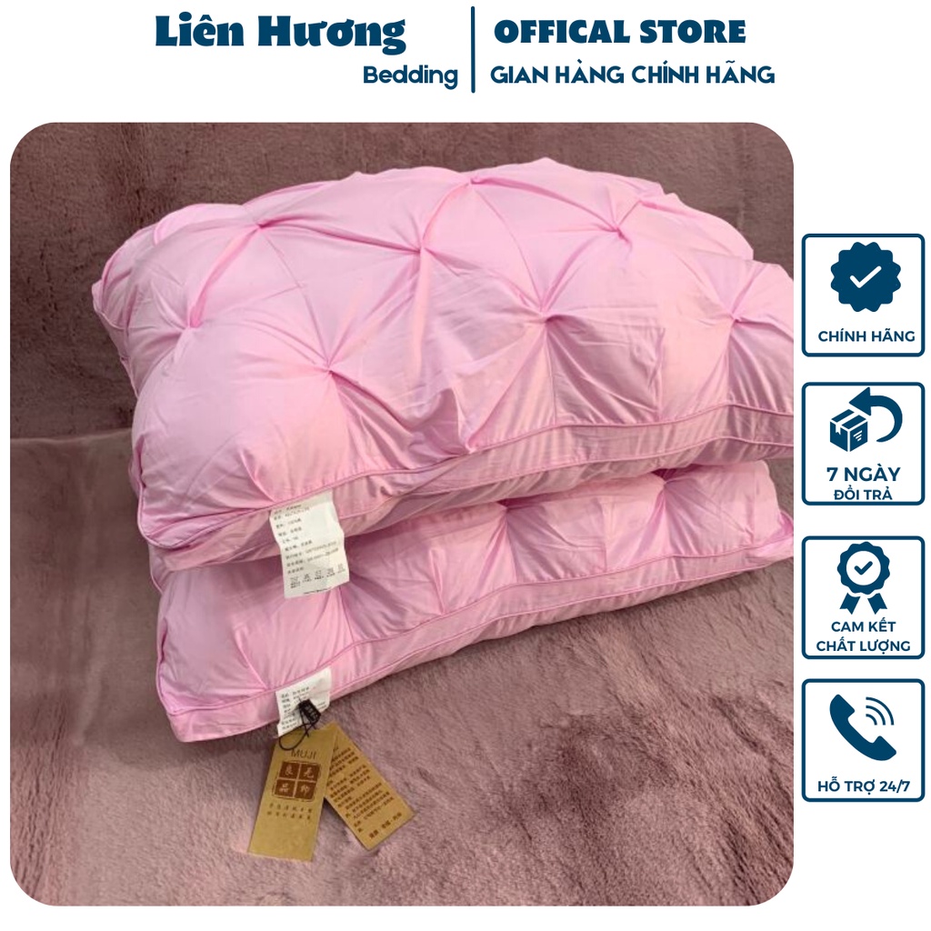 Ruột Gối nằm, 2 ruột gối  bông dúm lông vũ cao cấp (Hàng chuẩn loại 1) kích thước 48x74cm