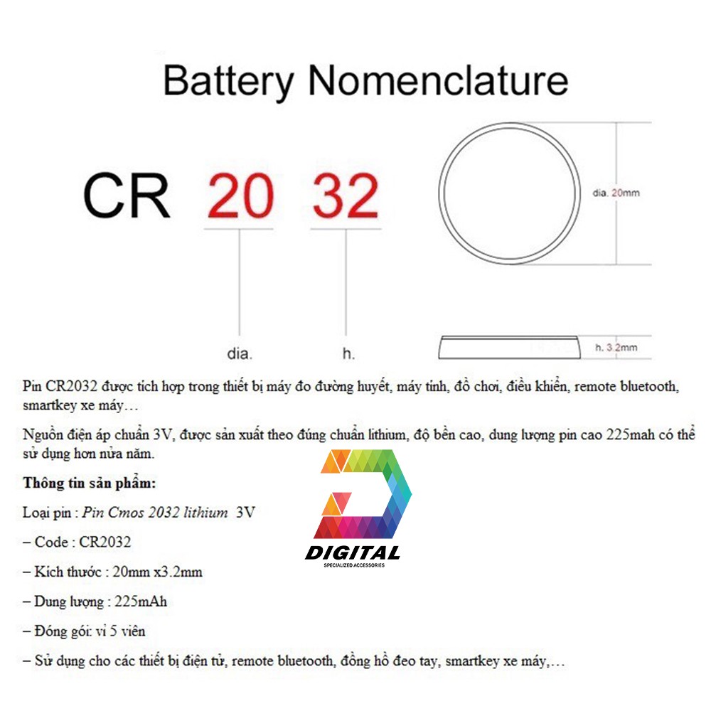 Pin Cmos CR2032 Giá Rẻ Nguyên Seal Hãng