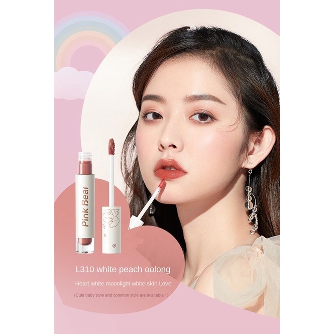 Son Kem Màu Hồng Hình Gấu Dễ Thương Lâu Trôi Màu Sắc