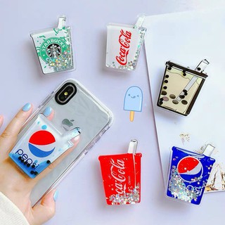 Iring pop - giá đỡ dán lưng điện thoại nhũ chảy - dễ thương