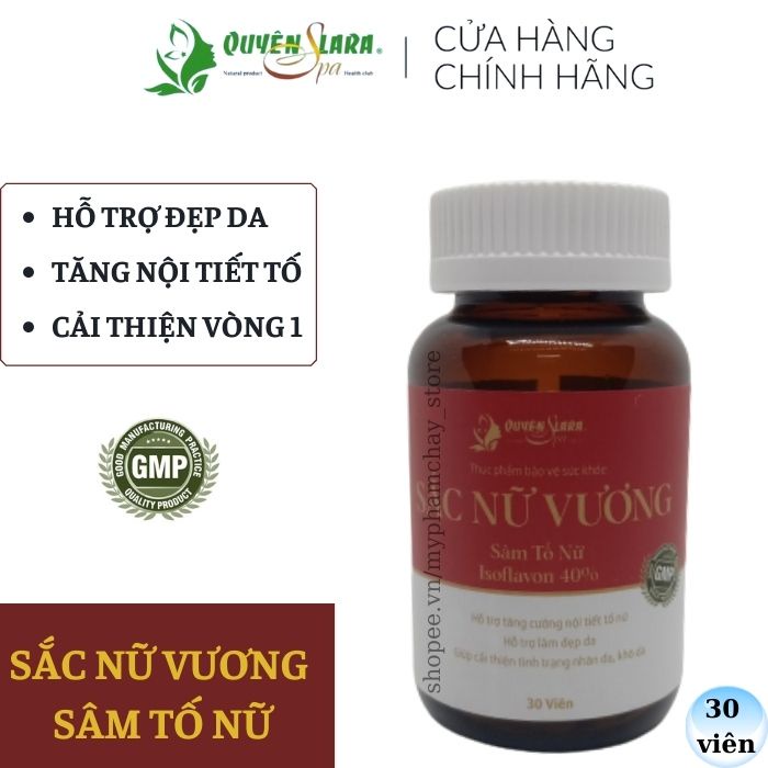 Viên Uống Nội Tiết Nữ Sắc Nữ Vương QUYÊN LARA Hộp 30 Viên Giúp Tăng Nội Tiết Tố Nữ Và Sức Khỏe Sinh Lý Phụ Nữ