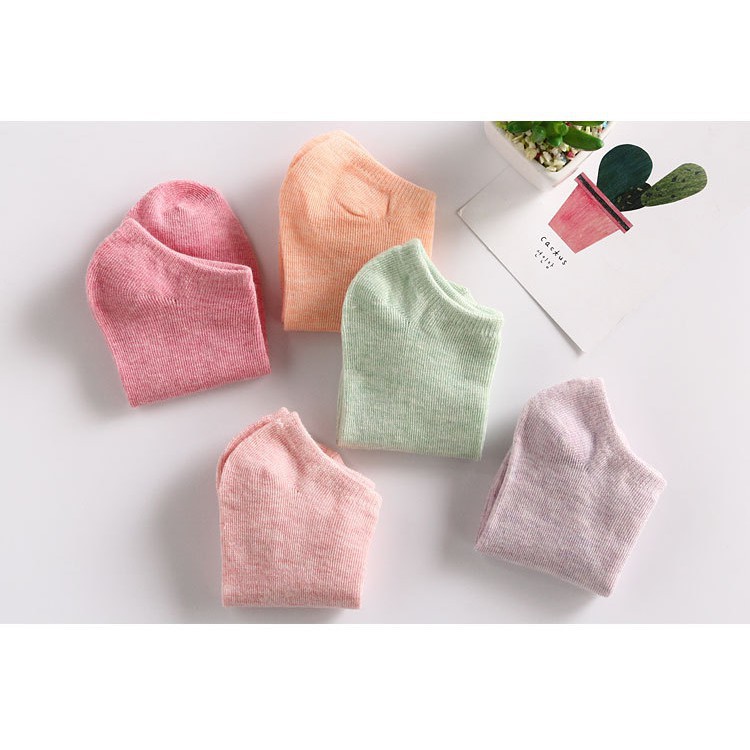 Tất vớ nữ cotton trơn cổ ngắn xuất Nhật nhiều màu cực xinh 88157