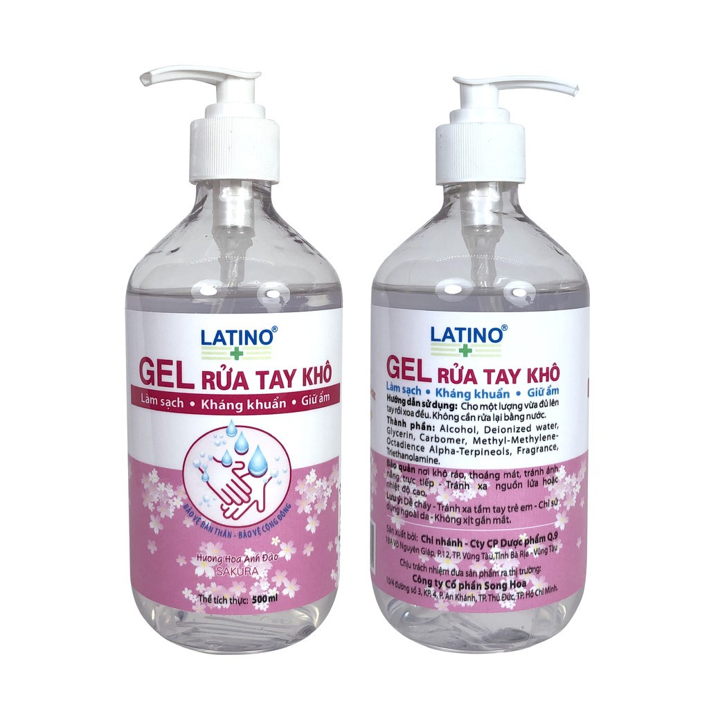 Nước rửa tay khô Latino dạng xịt/ gel hương trà xanh và anh đào