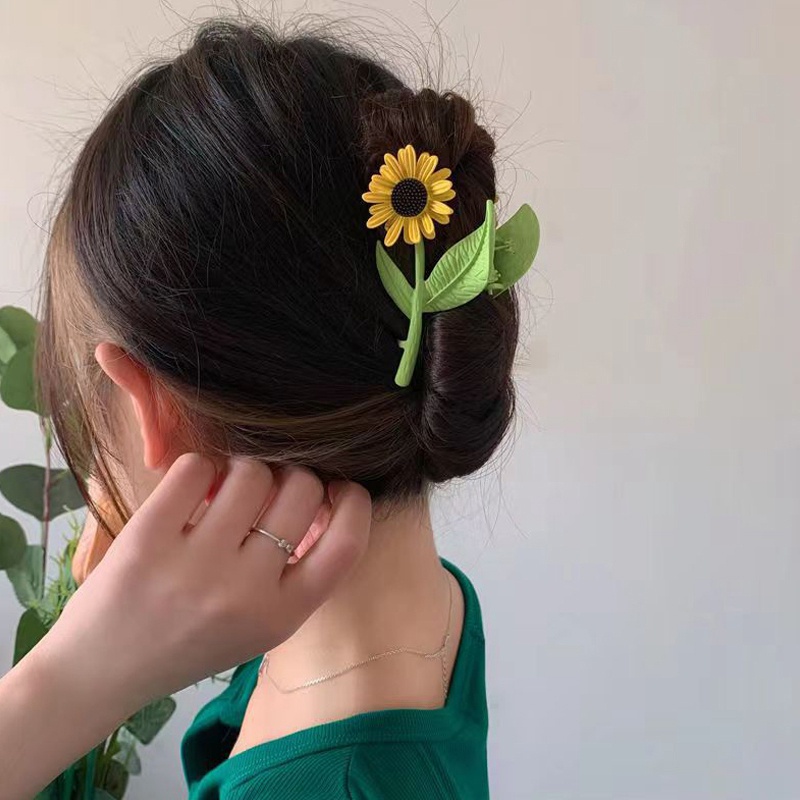 Kẹp Tóc Hình Hoa Tulip/Cá Mập Đơn Giản Xinh Xắn Phong Cách Hàn Quốc Cho Nữ