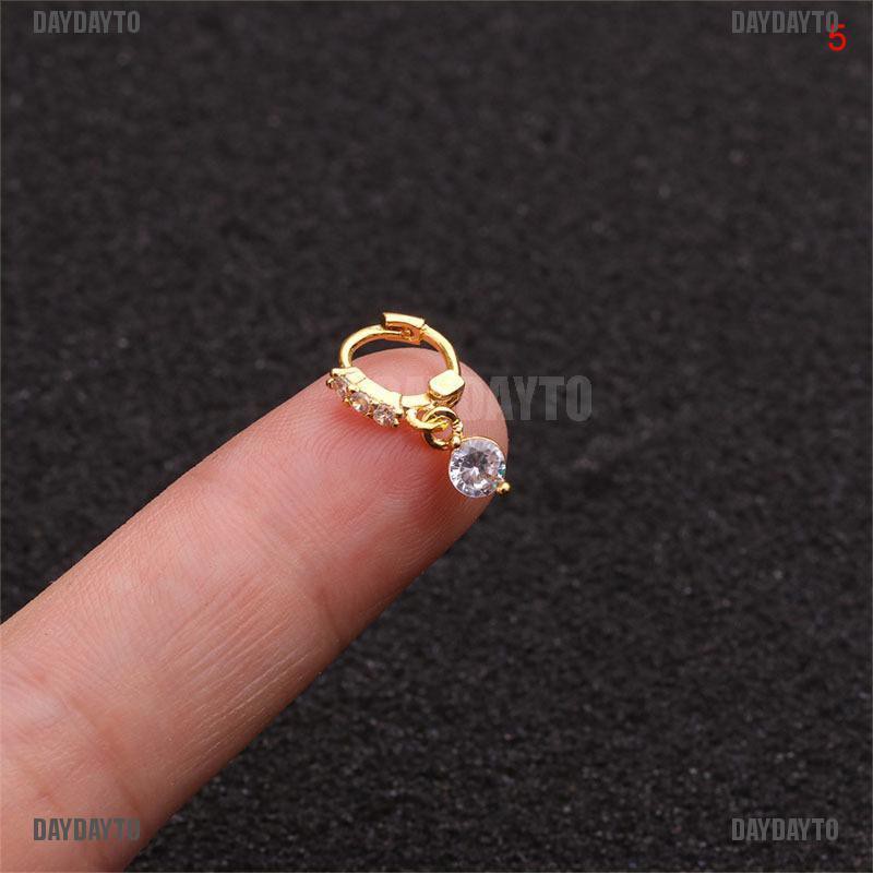 [DAYDAYTO] Khuyên Xỏ Sụn Tai Bằng Pha Lê Vàng