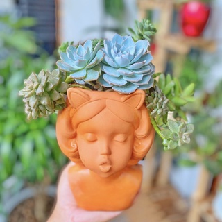 Chậu đất nung bé gái 1419cm