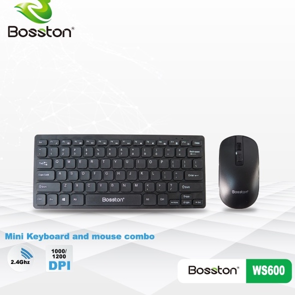 Combo ko dây bàn phím + chuột mini Bosston WS600 cho văn phòng, sinh viên [Chính hãng]