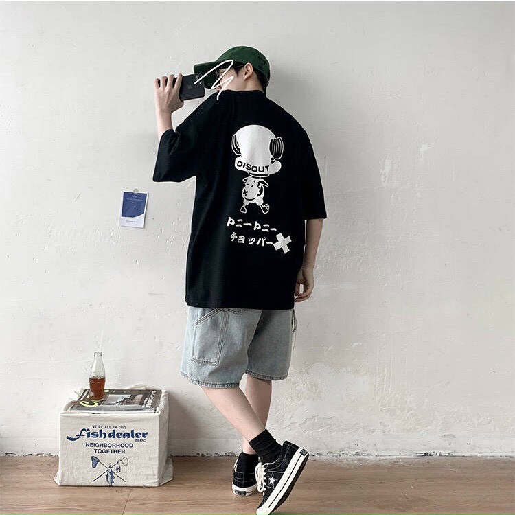 Áo thun tay lỡ 194SHOP vải coton dày dặn, co dãn, form rộng - Disout