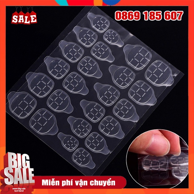 24 Miếng Dán Móng Giả Keo Dán Nail Box Tạm Thời , Tấm Dính Không Hại Móng