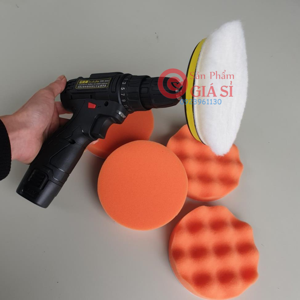 Bông mút đánh bóng xe hơi điều hòa đường kính 125mm kèm 1 tuýp kem bóng dùng thử ❤️freeship❤️