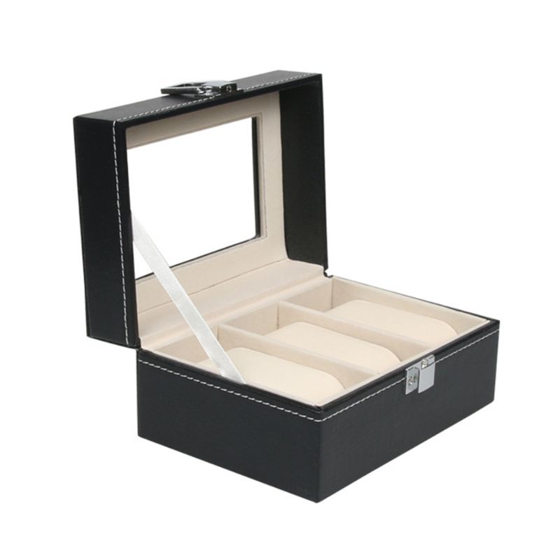 Hộp Đựng Đồng Hồ Dạng Cuộn 3 Ngăn Bằng Da PU Sang Trọng Cho Nam Và Nữ