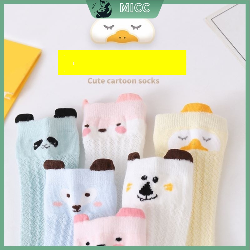 Vớ em bé, thích hợp cho 0-3Y, Vớ thoải mái đến đầu gối bằng cotton nguyên chất,Vớ lưới thoáng khí mùa hè cho bé
