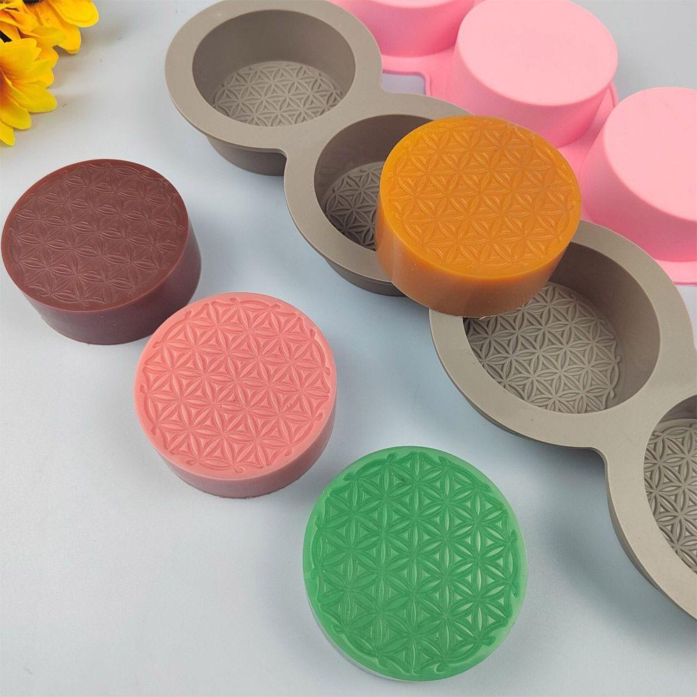 Khuôn Silicone Tạo Hình Làm Xà Phòng Hình Tròn 3D DIY Đa Năng