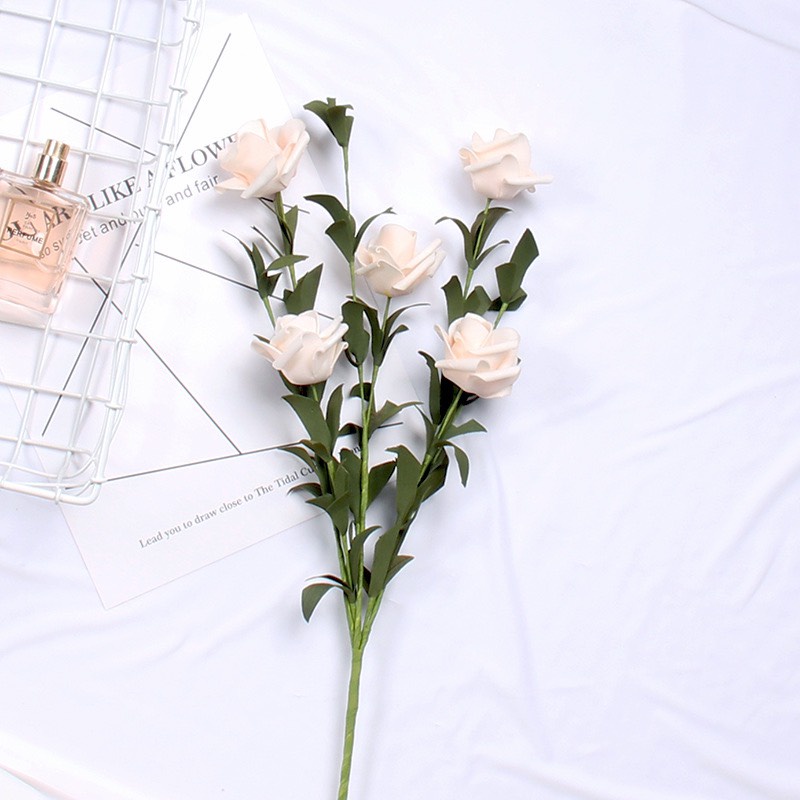 Hoa hồng giả bông hồng trang trí bàn làm việc, bàn học phòng ngủ phòng khách VINTAGE HH073