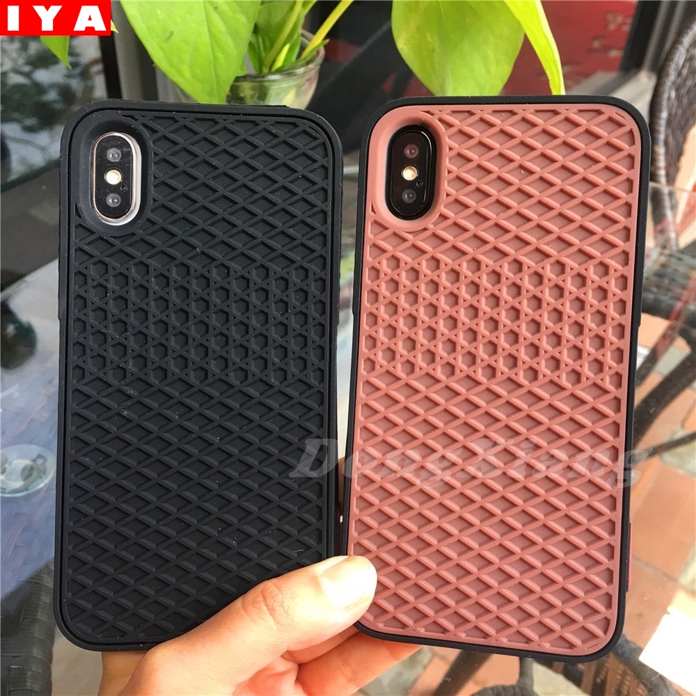 Ốp điện thoại cao su kiểu waffle bảo vệ cho Iphone 12 Pro Max 11 Pro Max 5 5S 6 6S Xs Max 7 8 Plus
