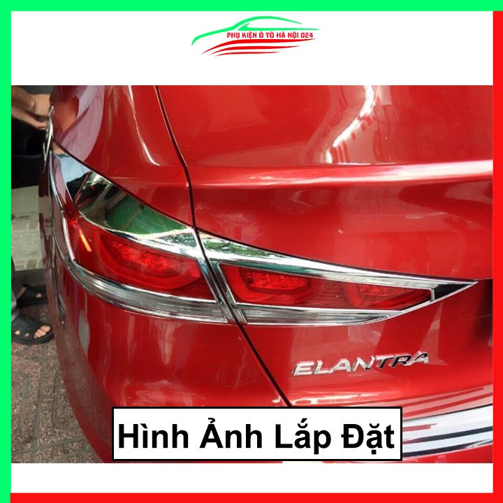 Ốp viền đèn pha hậu mạ crom Elantra 2016-2018 chống trầy trang trí bảo vệ xe
