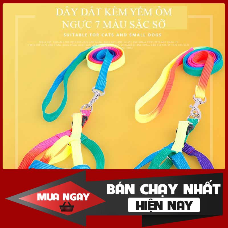 [❌GIÁ SỈ❌] Dây dắt nhỏ 7 màu + Tặng kèm yếm - Dây dắt 003 0 ❤️