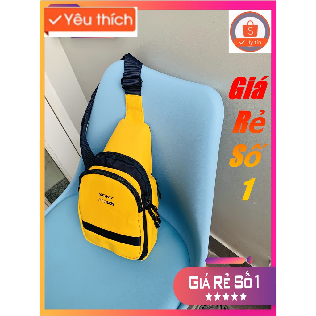 Túi đeo chéo vai Sony extrabass- Vàng- Hàng khuyến mãi sony chính hãng- có video sản phẩm thật. | BigBuy360 - bigbuy360.vn