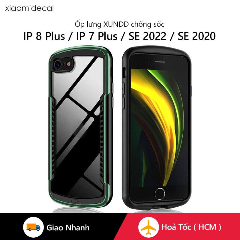 Ốp lưng XUNDD iPhone 8 Plus / 7 Plus / SE 2022 / SE 2020 Mặt lưng trong, Chống sốc, Cạnh màu