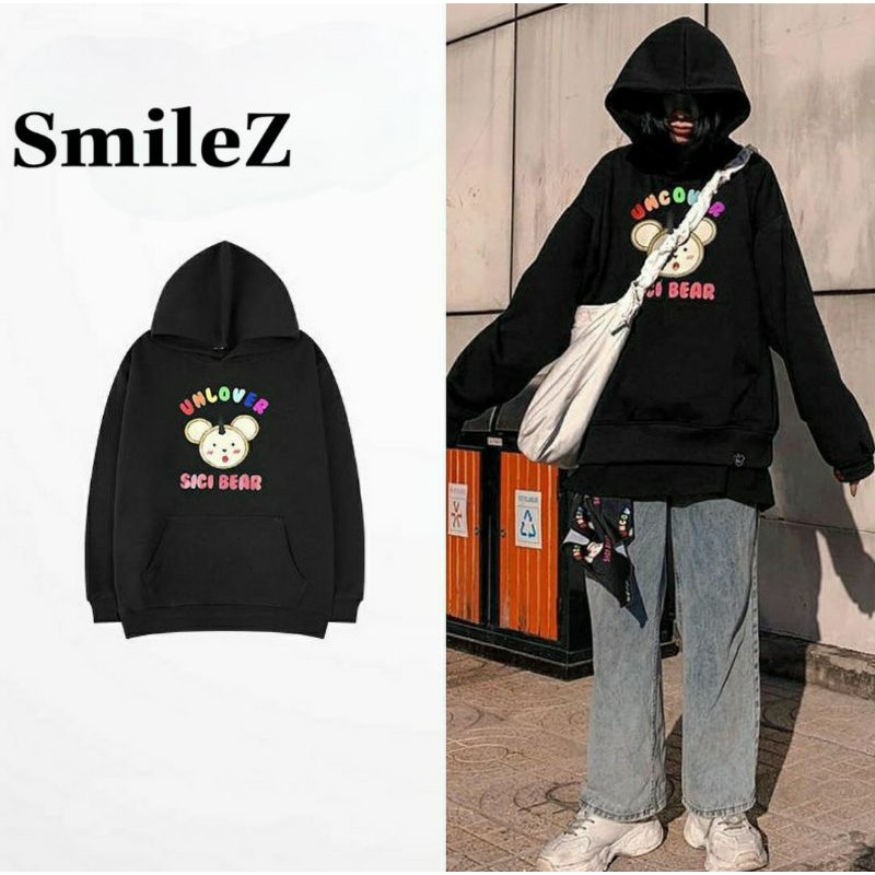 Áo hoodie nam nữ Uncover Sici Bear Unisex Form Rộng Ulzzang